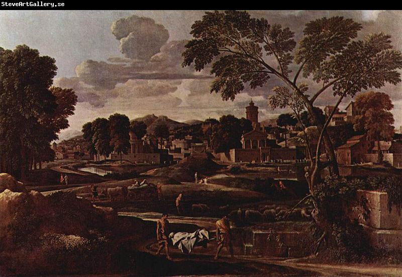 Nicolas Poussin Landschaft mit dem Begrabnis des Phokos